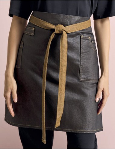 PRE-PR135-Division Waxed Look Denim Waist Apron